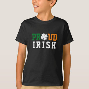 Proud Irish Shamrock Lucky Clover Quote St Paddy T-Shirt