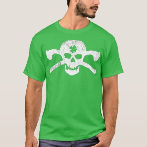 Proud Irish Skull  Cross Shillelagh Clubs T_Shirt