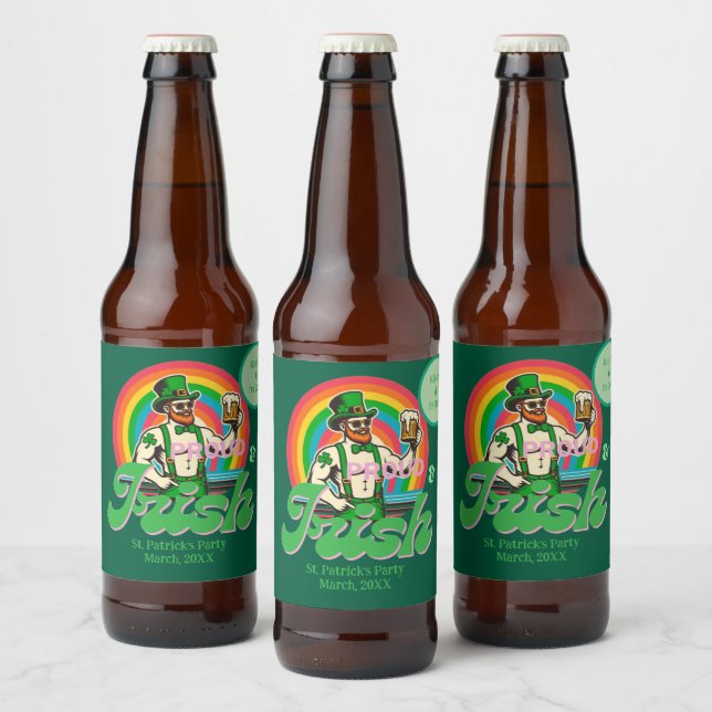 Proud & Irish St Patrick Custom LGBTQ+ Beer Bottle Label (Bottles)