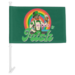 Proud & Irish St Patrick Custom LGBTQ+ Car Flag