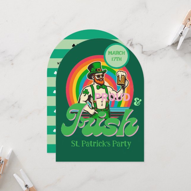 Proud & Irish St Patrick Custom LGBTQ+ Invitation (Front/Back In Situ)