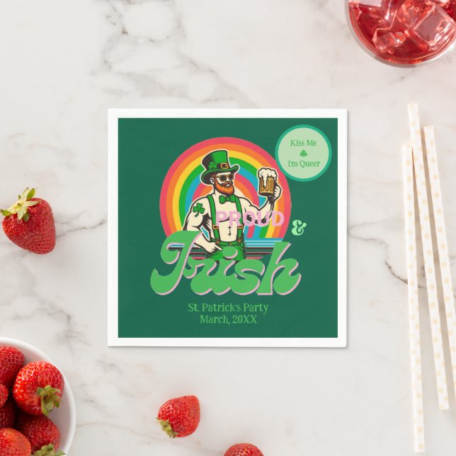Proud & Irish St Patrick Custom LGBTQ+ Napkins (Insitu)