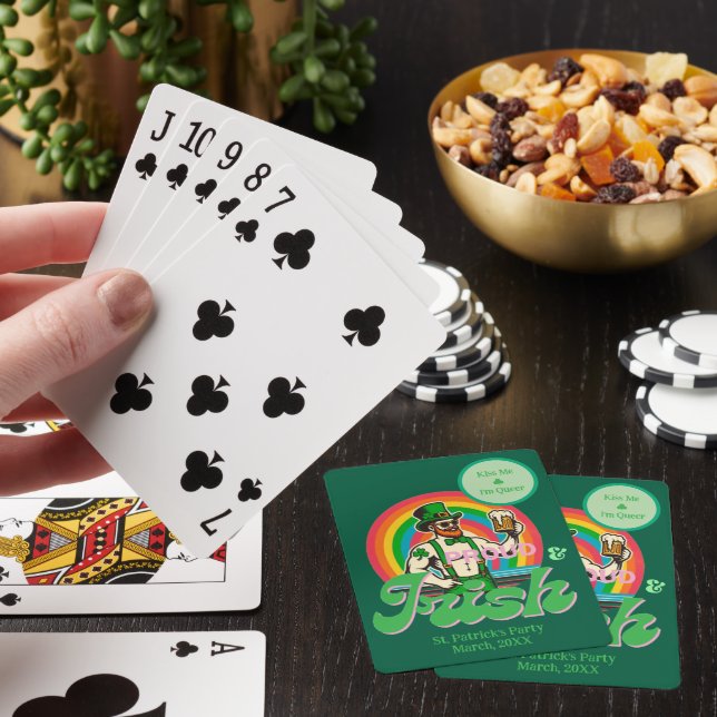 Proud & Irish St Patrick Custom LGBTQ+ Poker Cards (In Situ)