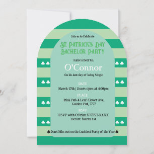 Proud & Irish St Patrick LGBTQ+ Bachelor Party Invitation