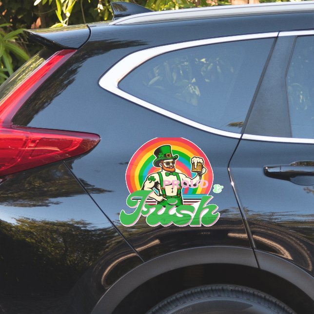 Proud & Irish St Patrick LGBTQ+ Sticker (Car Side)