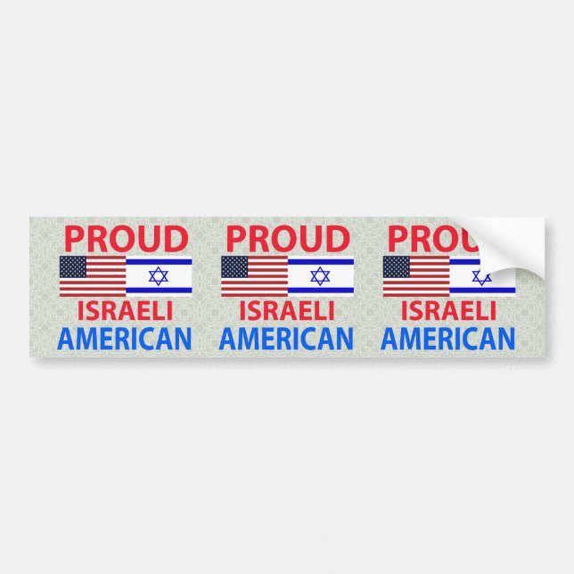 Proud Israeli American Bumper Sticker (Front)