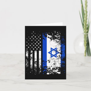 Proud Israeli Usa Flag Patriotic Pride American Is Card