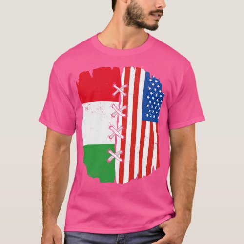 Proud Italian American Heritage Italy USA Flag T_Shirt
