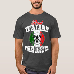 Proud Italian Fireman Italy Flag Firefighter T-Shirt