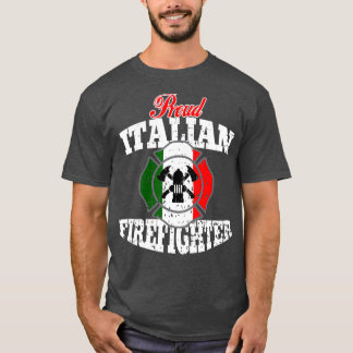 Proud Italian Fireman Italy Flag Firefighter T-Shirt