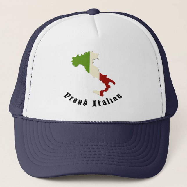 Proud Italian Retro Trucker Hat Cap (Front)