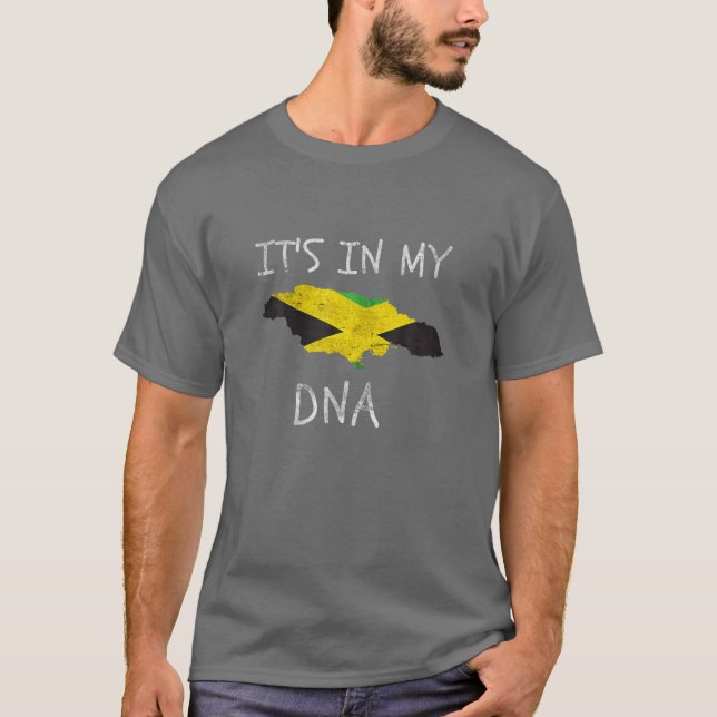 Proud Jamaican Pride It's In My DNA Jamaica Flag T-Shirt (Front)