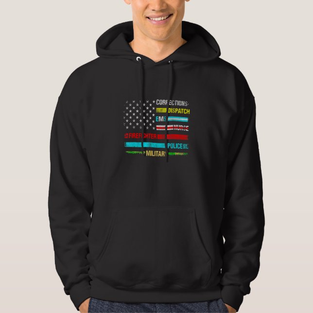 Proud Job Corrections Police Nurse Firefighter Lab Hoodie (Front)