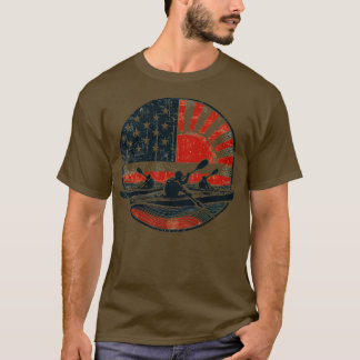Proud Kayaker Paddling Through Water Flag usa T-Shirt