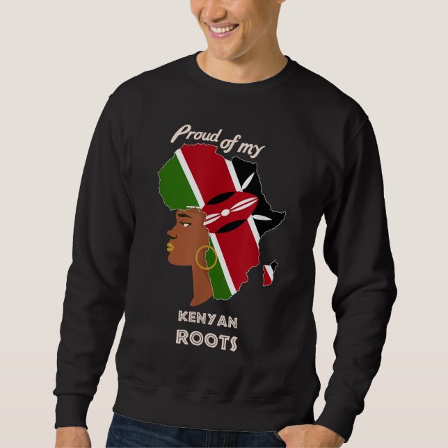 Proud Kenyan Roots Black History Month Women's Sweatshirt (Front)