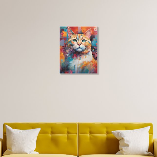 Proud Kitty Wood Photo Tile (Living Room)