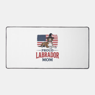 Proud Labrador Mom Patriotic Dog Halloween Shirt D Desk Mat