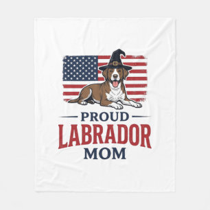 Proud Labrador Mom Patriotic Dog Halloween Shirt D Fleece Blanket
