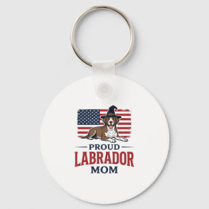 Proud Labrador Mom Patriotic Dog Halloween Shirt D Keychain