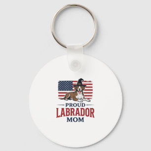 Proud Labrador Mom Patriotic Dog Halloween Shirt D Keychain