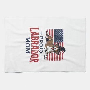 Proud Labrador Mom Patriotic Dog Halloween Shirt D Kitchen Towel