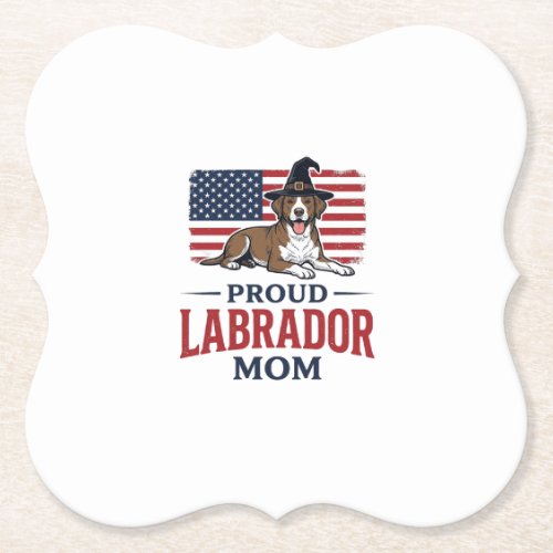 Proud Labrador Mom Patriotic Dog Halloween Shirt D Paper Coaster
