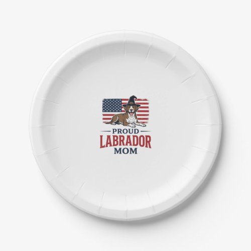 Proud Labrador Mom Patriotic Dog Halloween Shirt D Paper Plates