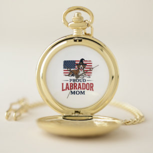 Proud Labrador Mom Patriotic Dog Halloween Shirt D Pocket Watch