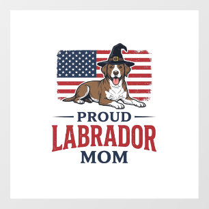 Proud Labrador Mom Patriotic Dog Halloween Shirt D Window Cling