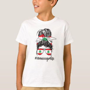 Proud Lebanese Girl Lebanon Flag Lebanese Roots T-Shirt