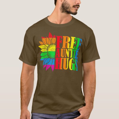 Proud LGBT Free Auntie Hugs LGBT Costume LGBT Prid T_Shirt