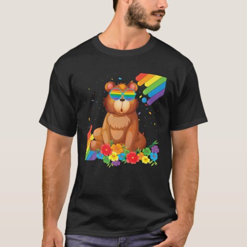 Proud LGBT Gay Bear Pride Flag Rainbow LGBTQ Lesbi T_Shirt