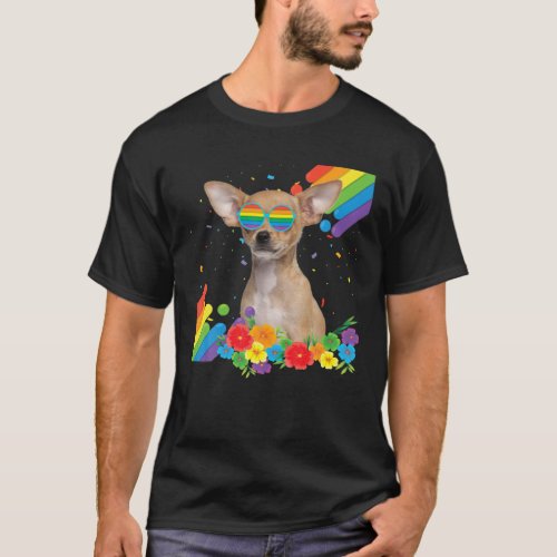 Proud LGBT Gay Chihuahua Dog Pride Flag Rainbow LG T_Shirt