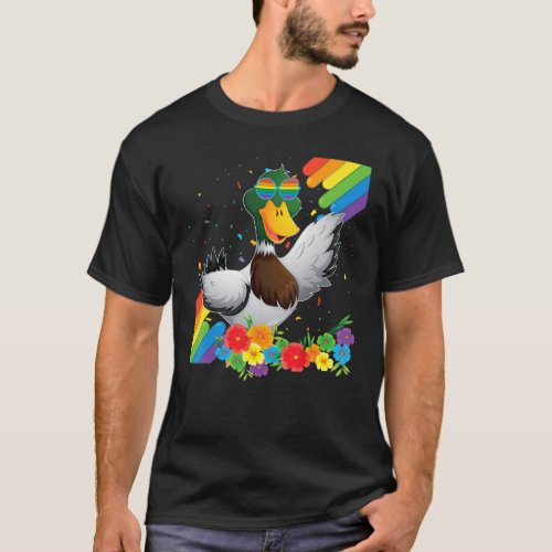 Proud Lgbt Gay Duck Pride Flag Rainbow Lgbtq Lesbi T_Shirt