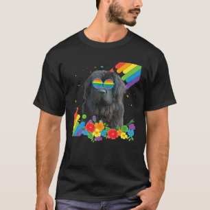 Proud LGBT Gay Newfoundland Dog Pride Flag Rainbow T-Shirt