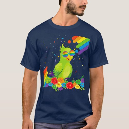Proud LGBT Gay Parrot Pride Flag Rainbow LGBTQ T_Shirt