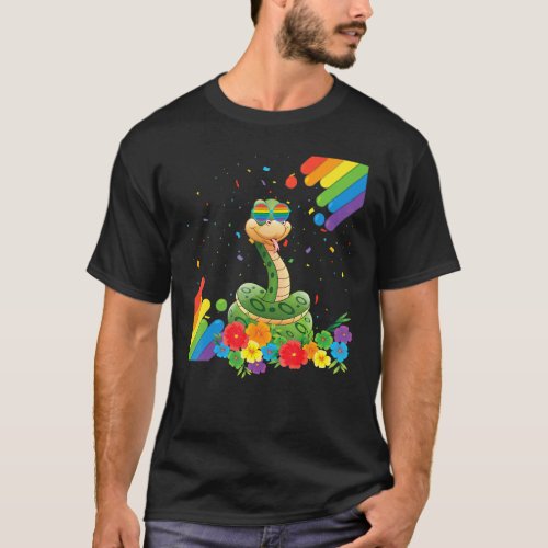 Proud Lgbt Gay Snake Pride Flag Rainbow Lgbtq Lesb T_Shirt