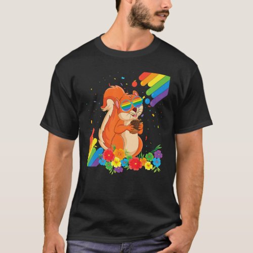 Proud Lgbt Gay Squirrel Pride Flag Rainbow Lgbtq L T_Shirt
