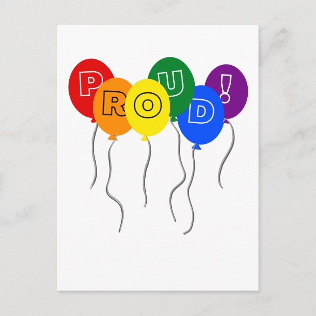 Proud LGBTQ Pride Color Balloons Postcard (Front)