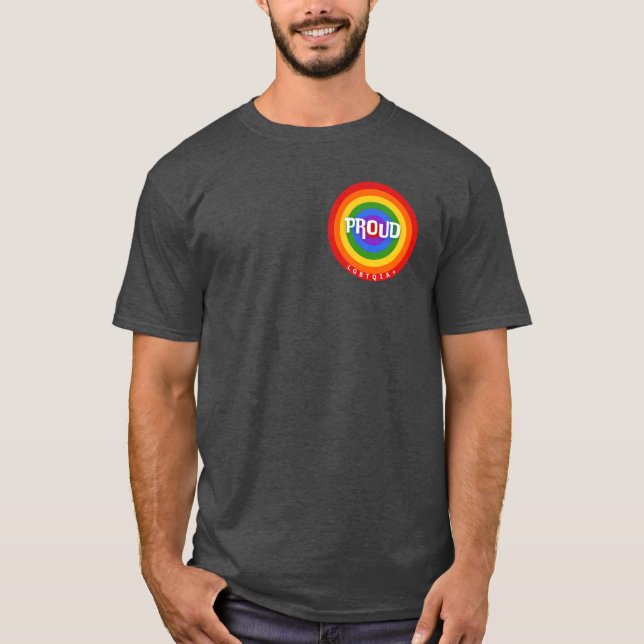 PROUD LGBTQIA colorfull rainbow community support  T-Shirt (Front)