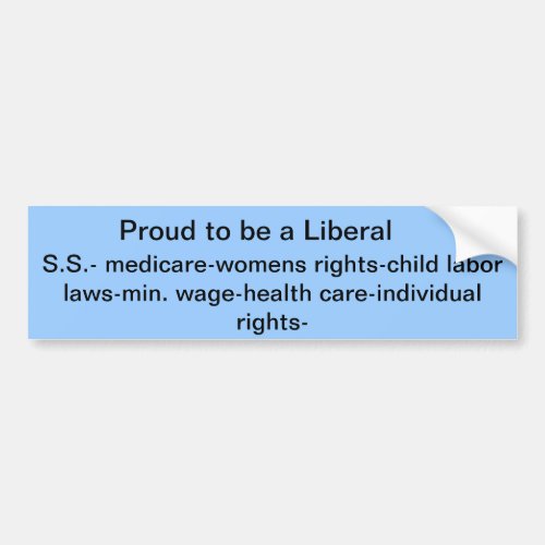 proud liberal bumper sticker