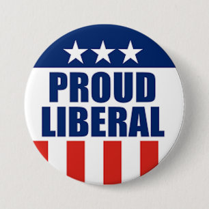 proud liberal pinback button