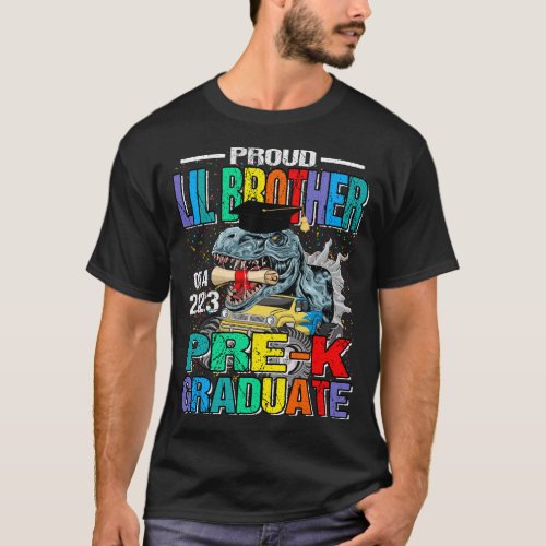 Proud Lil Brother Of A 2023 Pre_K Graduate Monster T_Shirt