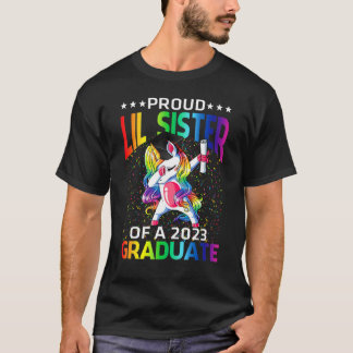 Proud Lil Sister Of A 2023 Graduate Unicorn T-Shirt