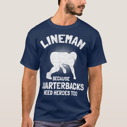 Proud Lineman Linemen Quarterback Game Day Quote  T_Shirt