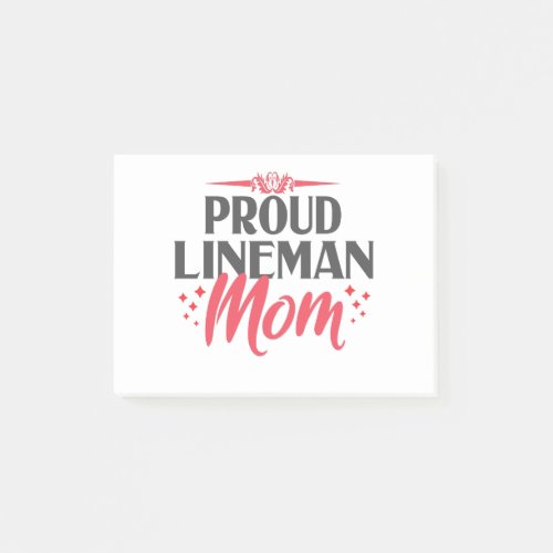 Proud Lineman Mom for Power Pole Electricians Gift Post_it Notes