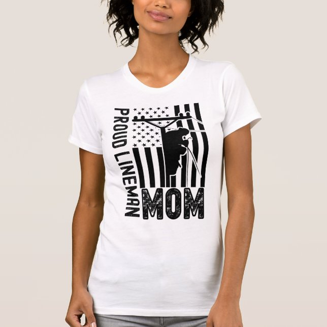 Proud Lineman Mom T-Shirt (Front)