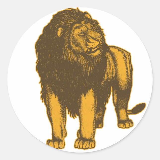 Proud  Lion  Sticker (Front)