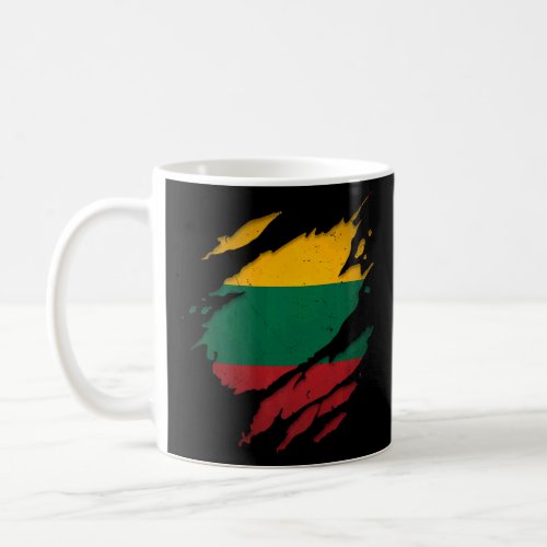 Proud Lithuanian  Torn Ripped Lithuania Flag  Coffee Mug