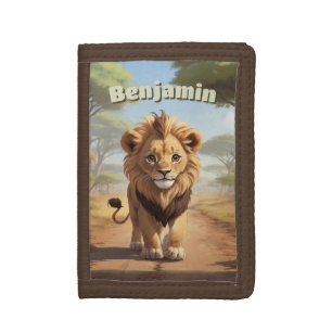Proud Little Lion Personalized Kids Tri-fold Wallet